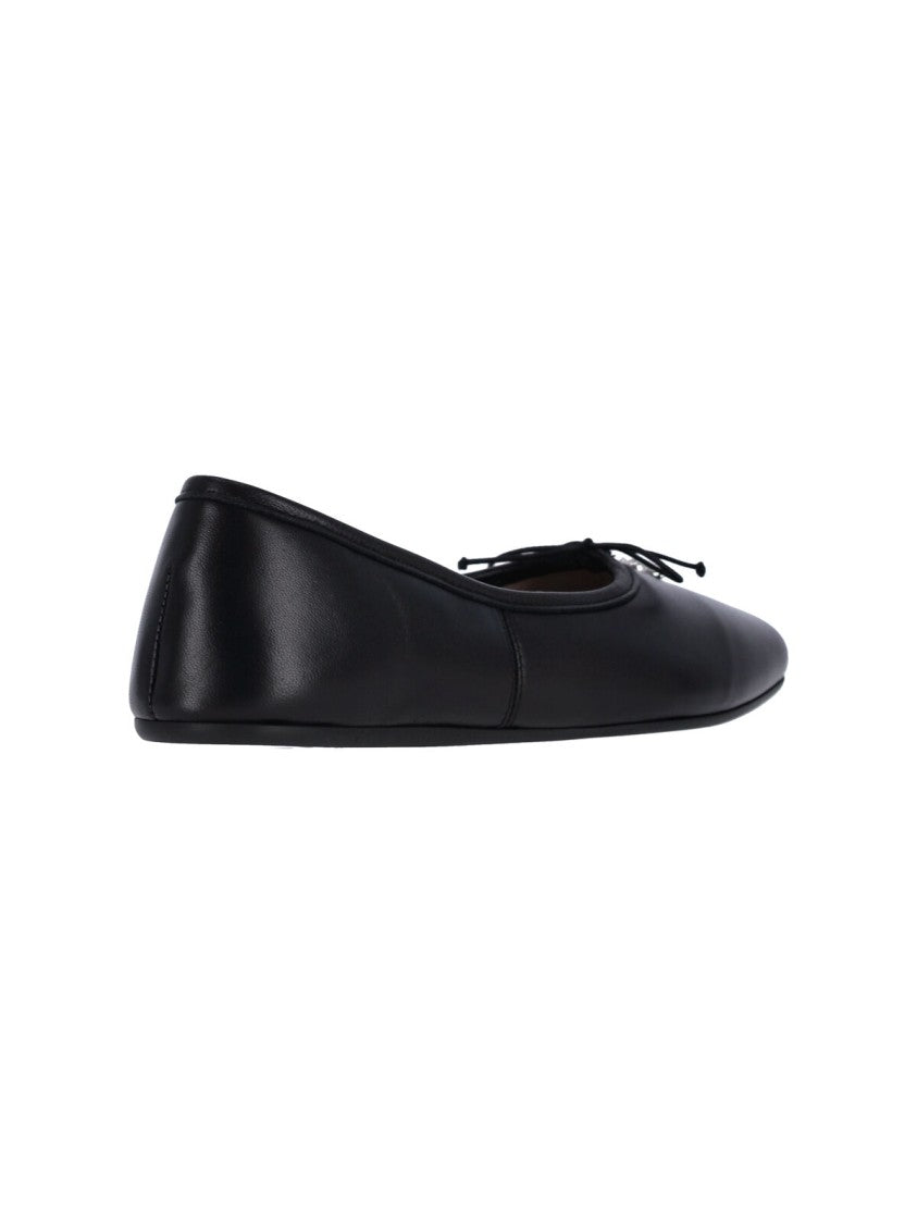 Vivienne Westwood Black Leather Flats With Rounded Toe