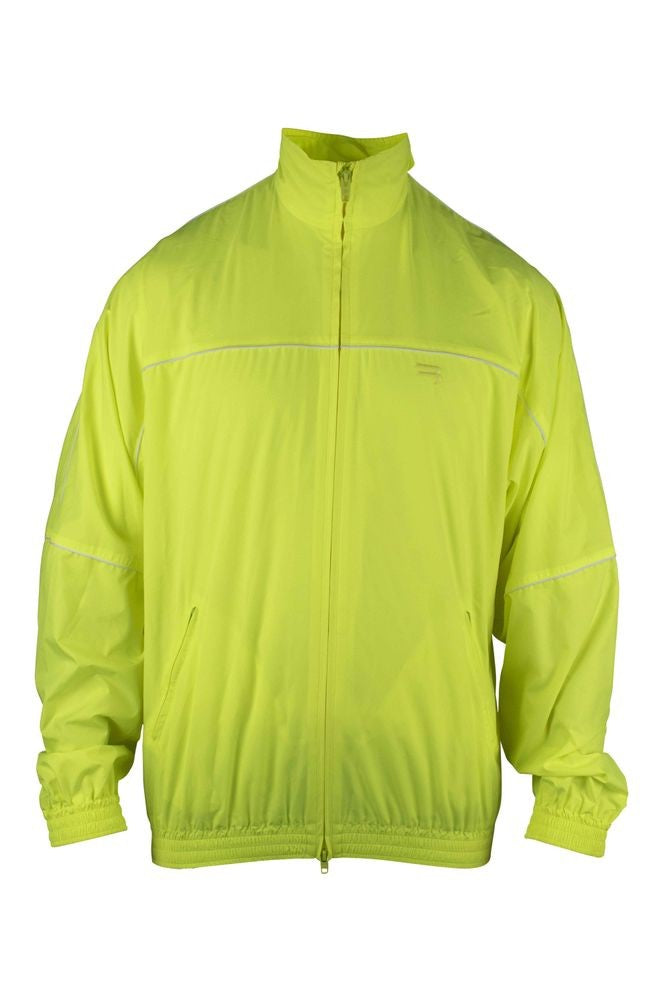 Balenciaga Neon Yellow Windbreaker Jacket With High Collar