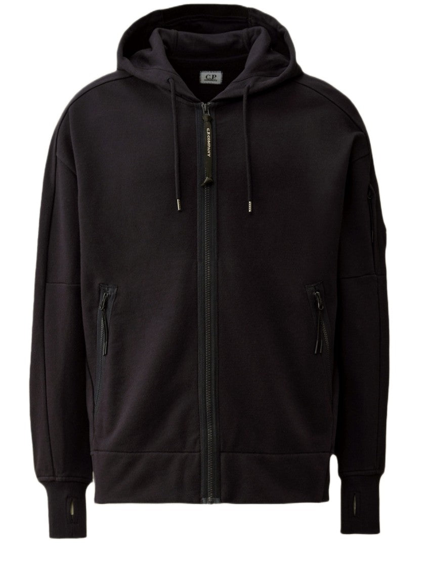 C.P. Company Full Zip Sweatshirt In Diagonal Raised Fleece With Iconic Logo