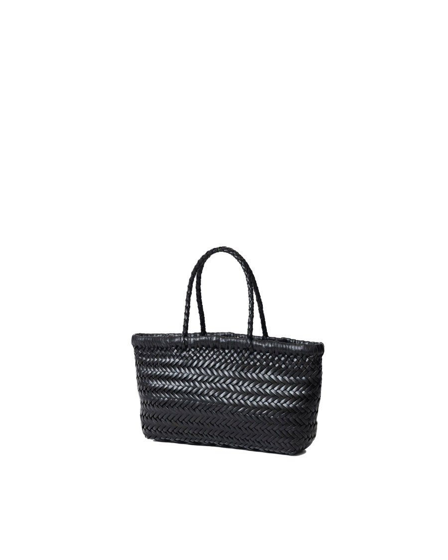 Dragon Diffusion Gora Mini Flat Black Classic Woven Leather Handbag
