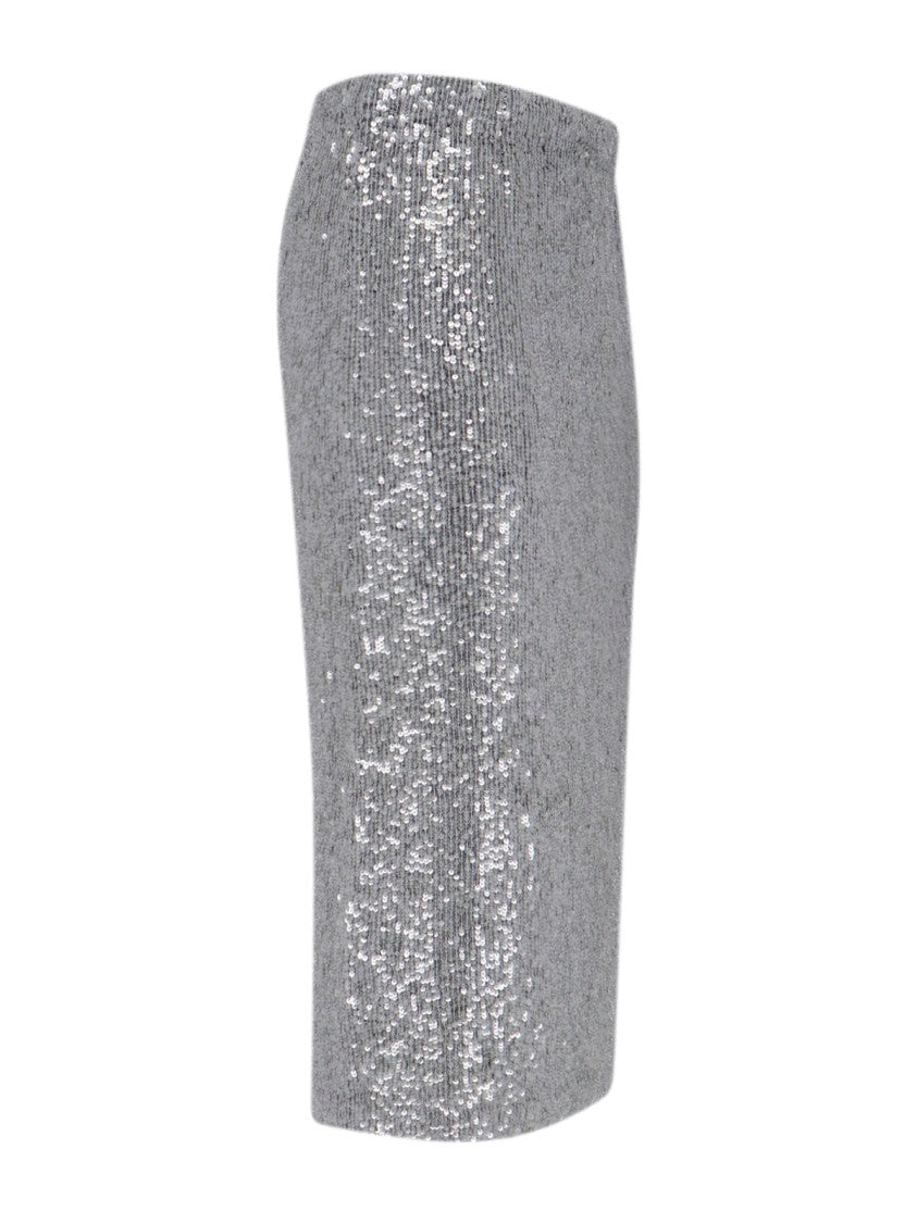 Parosh Straight Silhouette Grey Skirt