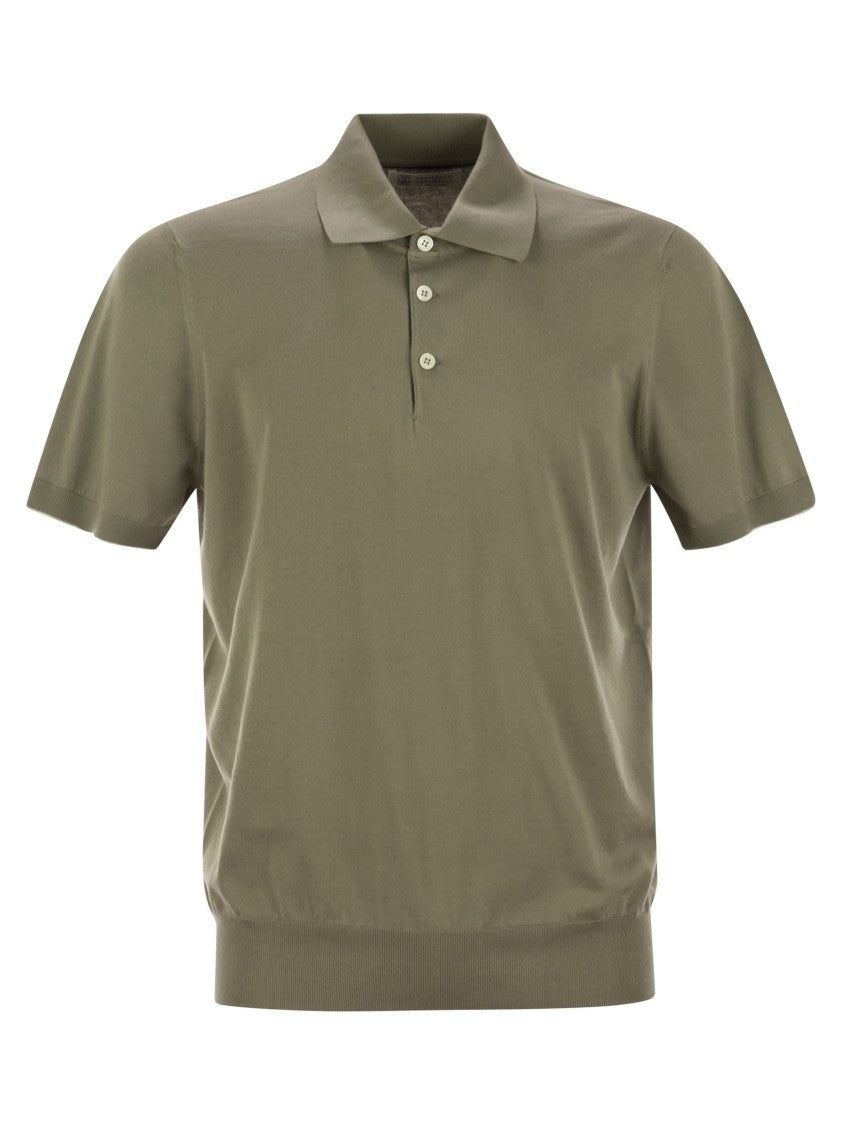 Brunello Cucinelli Lightweight Cotton Knit Polo Shirt