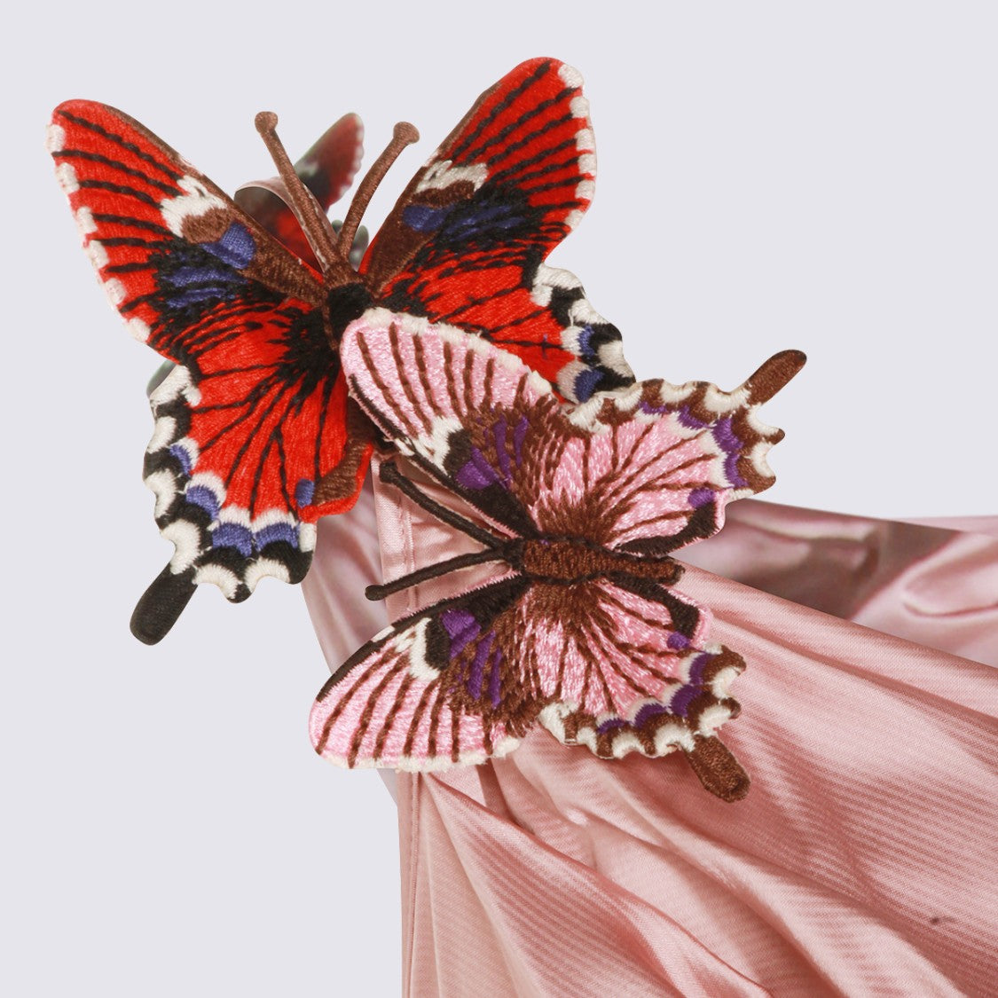 Blumarine Floor-Length One-Shoulder Evening Dress With Butterfly Embellishments