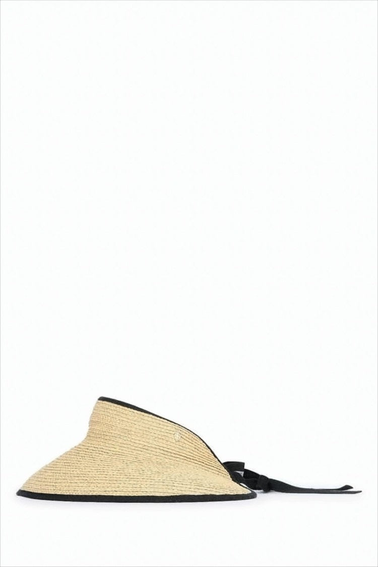 Helen Kaminski Wide-Brimmed Raffia Visor Hat With Adjustable Tie