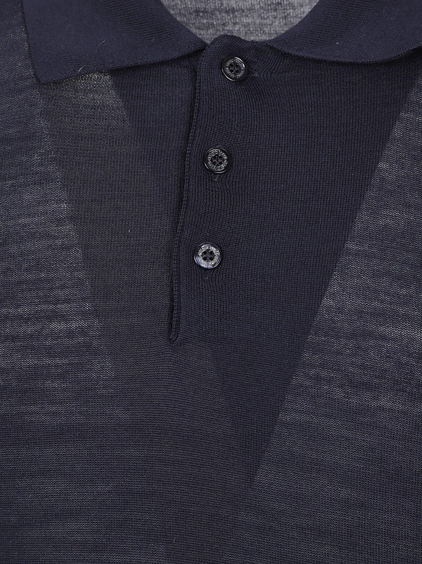 Golden Goose Classic Blue Wool Polo Shirt