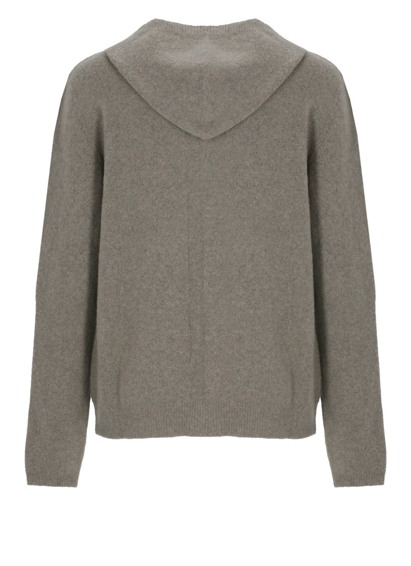 Rick Owens Grey Textured Hooded Sweatshirt