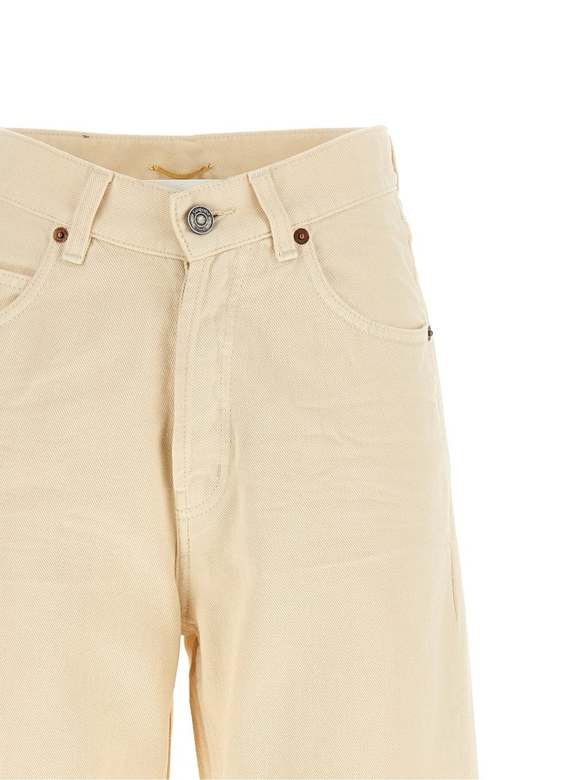 Saint Laurent V-Shaped High-Waist Straight Jeans