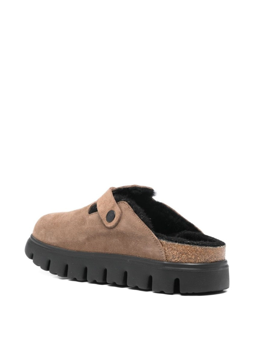 Birkenstock Calf Leather Slip-On Sandals With Adjustable Buckle