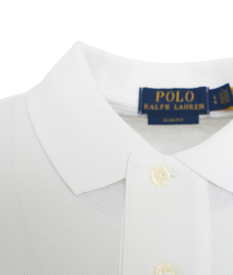 Polo Ralph Lauren White Slim-Fit Cotton Logo Polo Shirt