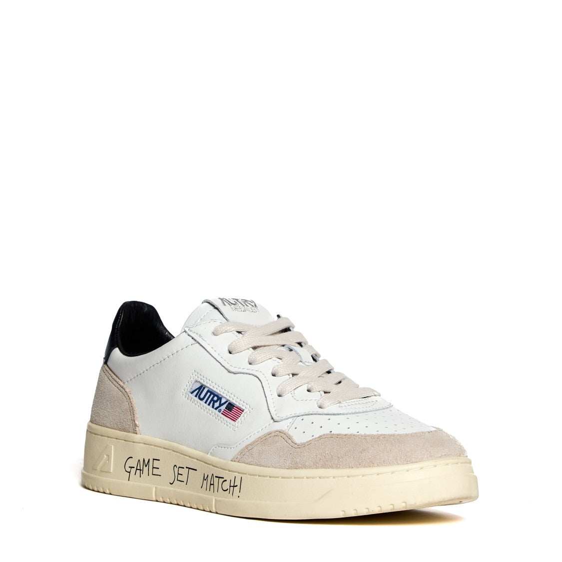 Autry White Black Medalist Low Leather Sneakers