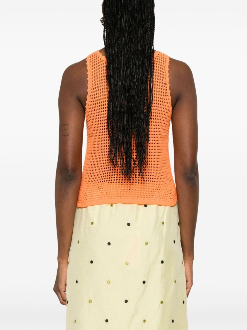 Kenzo Burnt Orange Sleeveless Scoop Neck Top