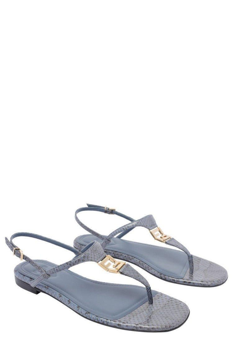 Fendi Blue Sandals With Elegant Strap Design