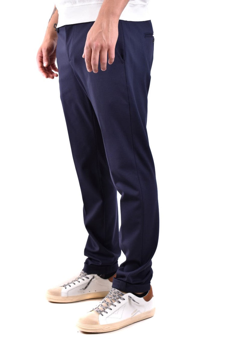 Dondup Blue Polyester-Blend Tailored Trousers