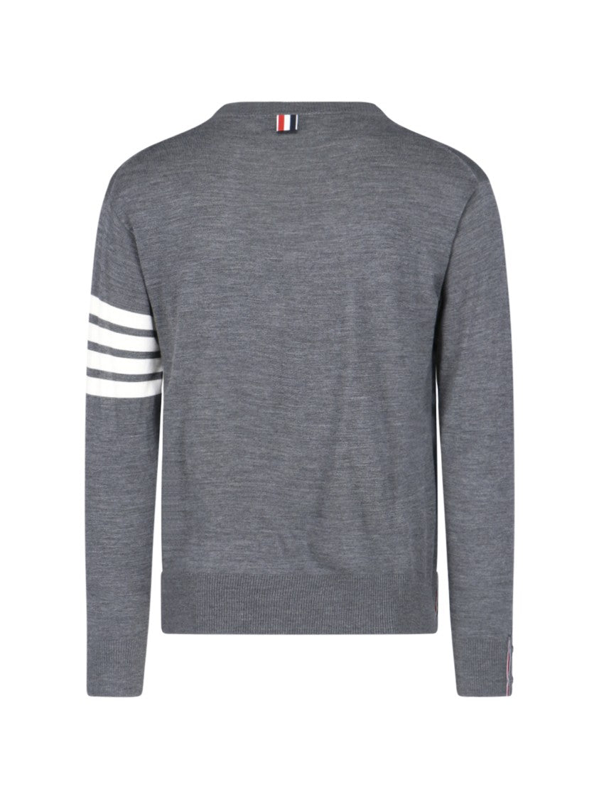 Thom Browne 4-Bar Wool Sweater – Light Grey