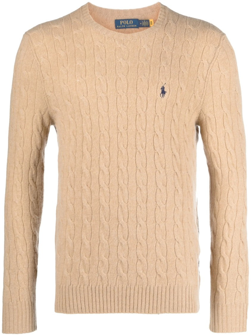 Polo Ralph Lauren Classic Cable Knit Long Sleeve Pullover With Embroidered Logo