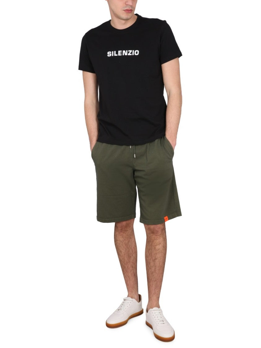 Aspesi Green Bermuda Shorts With Adjustable Waistband