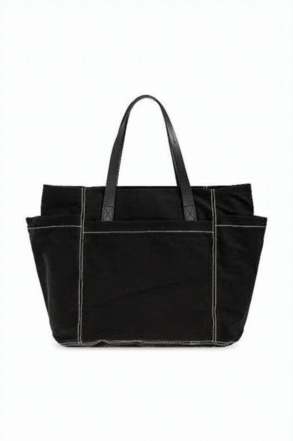 Vivienne Westwood Spacious Black Cotton Tote With Leather Handles