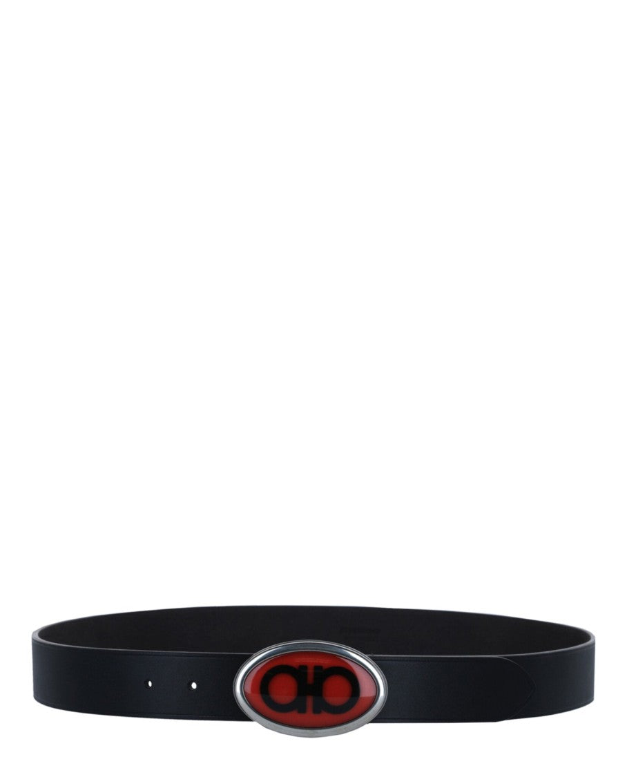 Ferragamo Pebbled Buckle Belt