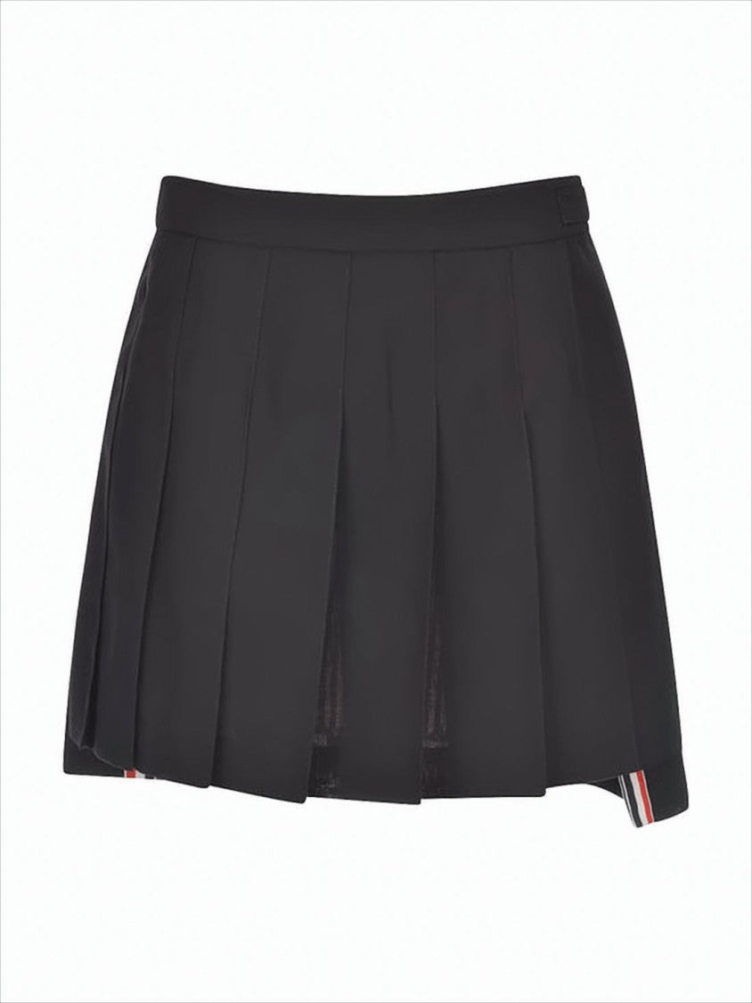 Thom Browne Pleated Mini Skirt With Structured Silhouette And Subtle Logo