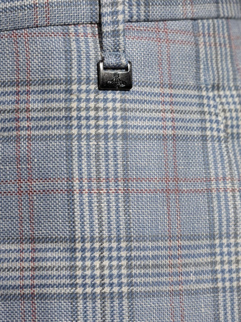 Vivienne Westwood Tailored Cropped Trousers With Grey Check Pattern