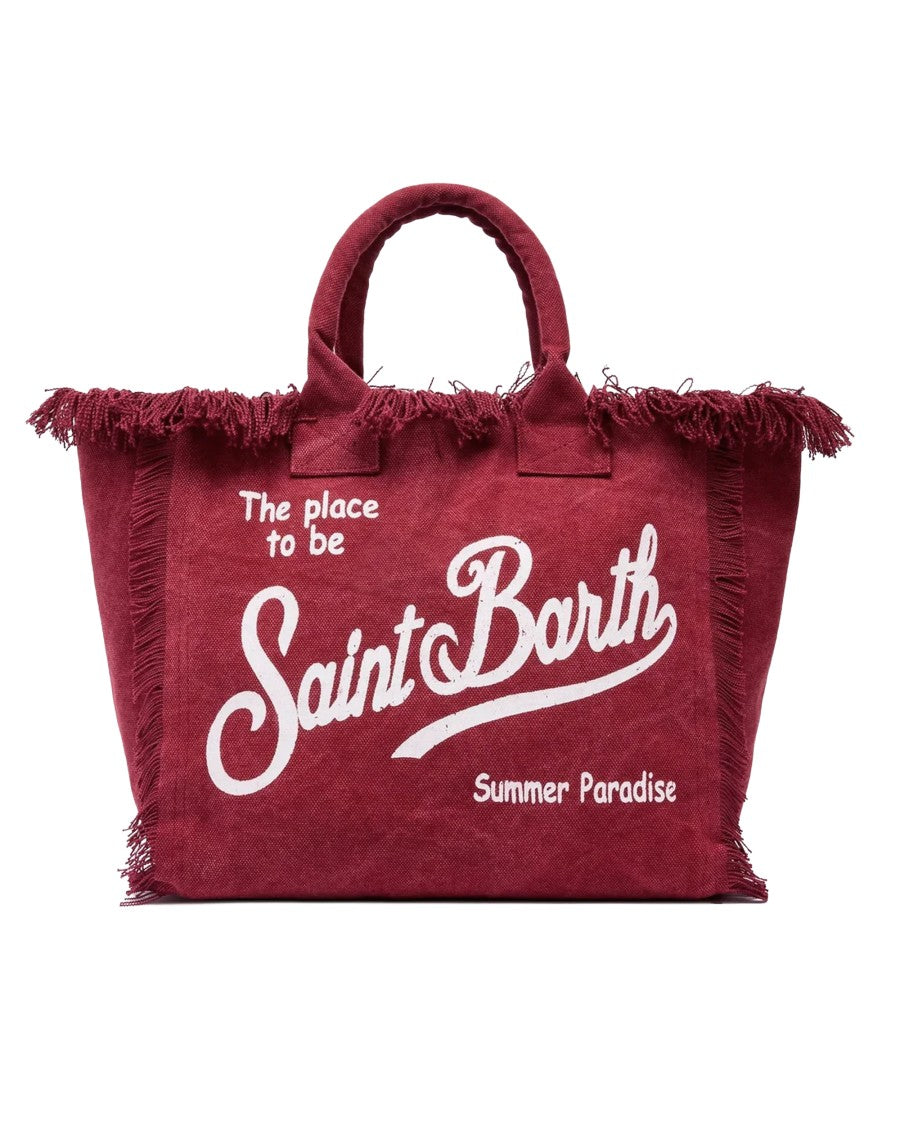 Mc2 Saint Barth Fringed Cotton Canvas Tote Bag By Mc2 Saint Barth