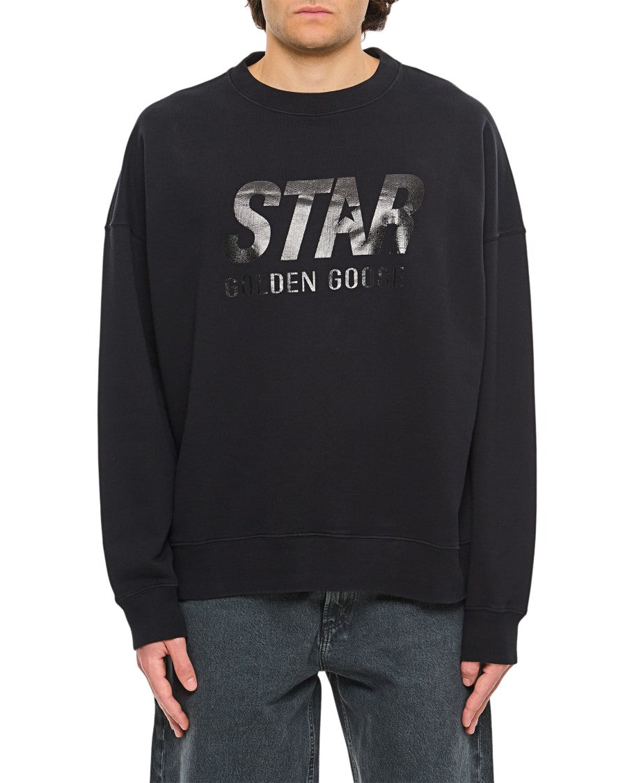 Golden Goose Black Round Neck Star Sweatshirt