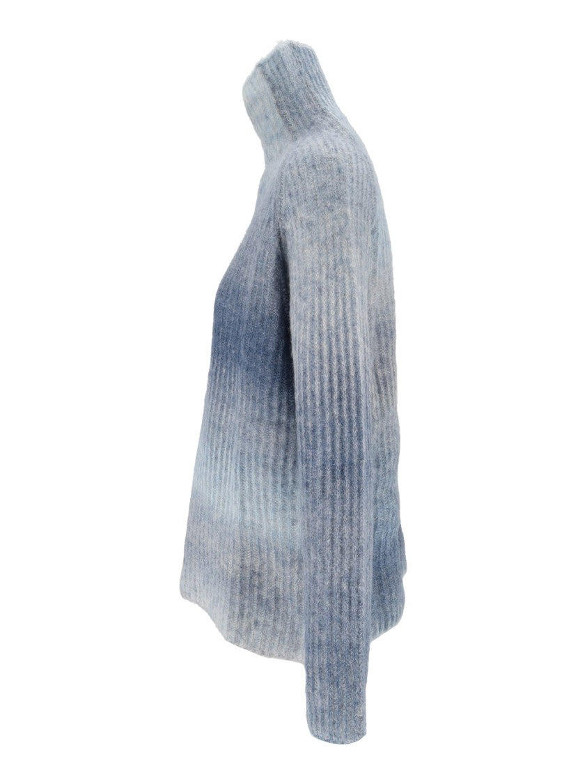 Kangra Cashmere Gradient Ribbed English Rib Turtleneck Sweater