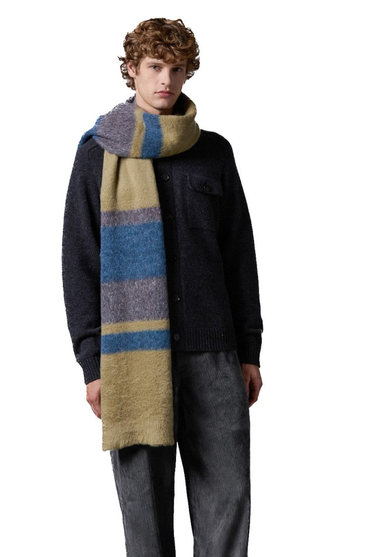 Roberto Collina Cotton-Alpaca Striped Scarf