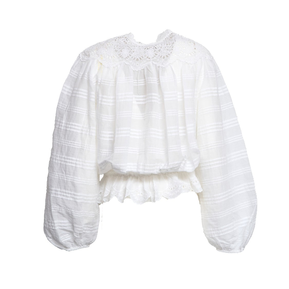 Isabel Marant Polly Floral Lace Mock Neck Blouse