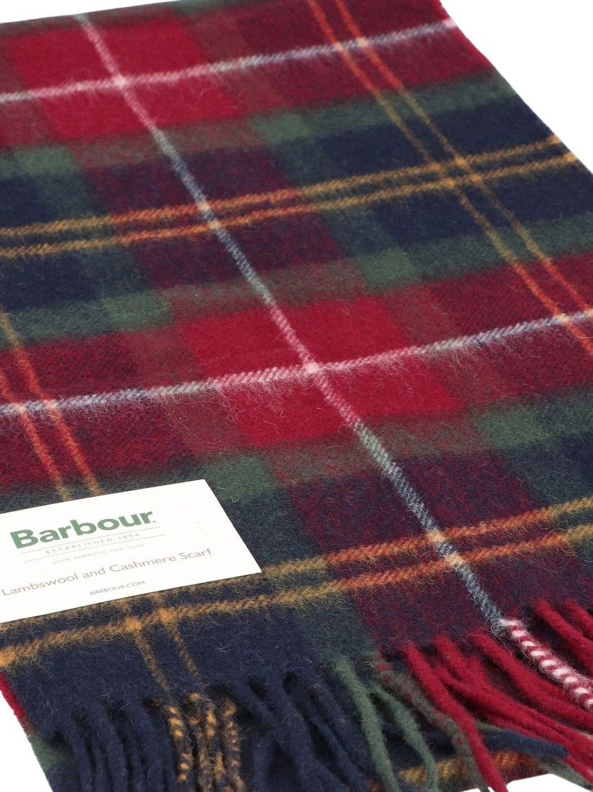 Barbour Tartan Fringed Scarf In Rich Check Patterns