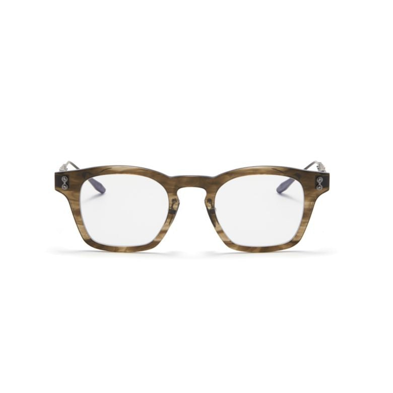 Akoni Wise Rectangular Tortoiseshell Optical Glasses With Metallic Temples