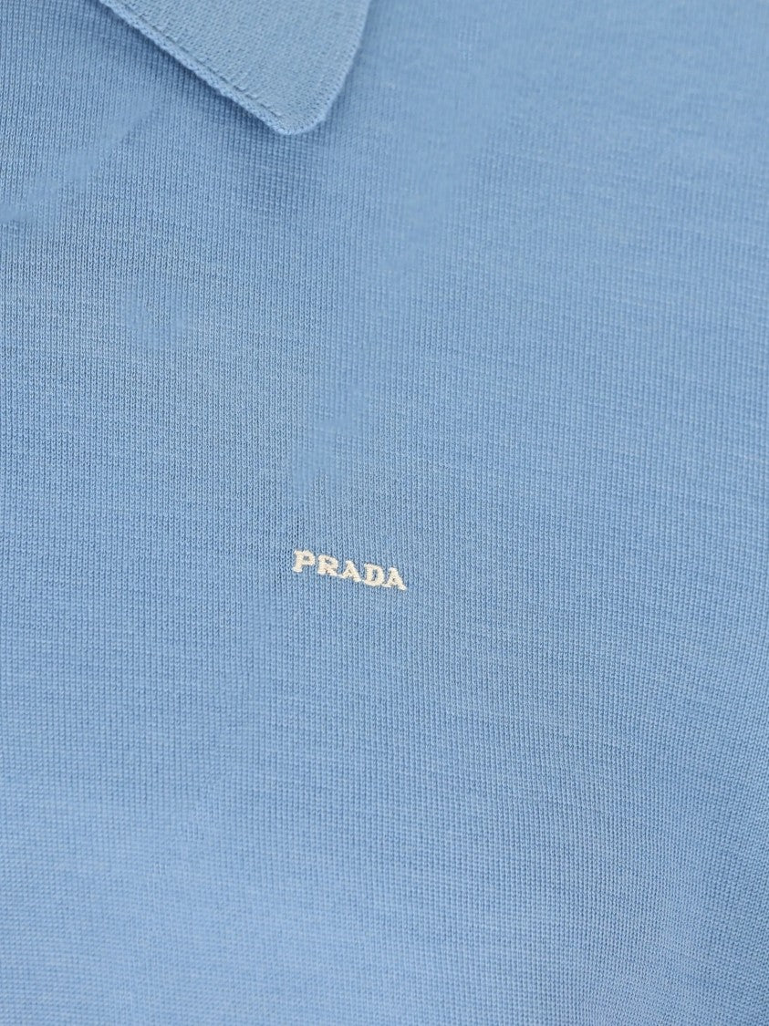 Prada Short-Sleeved Fabric Polo Shirt