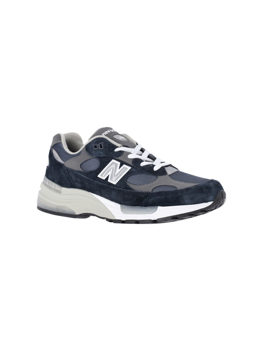 New Balance Blue Suede 992 Mesh Sneakers