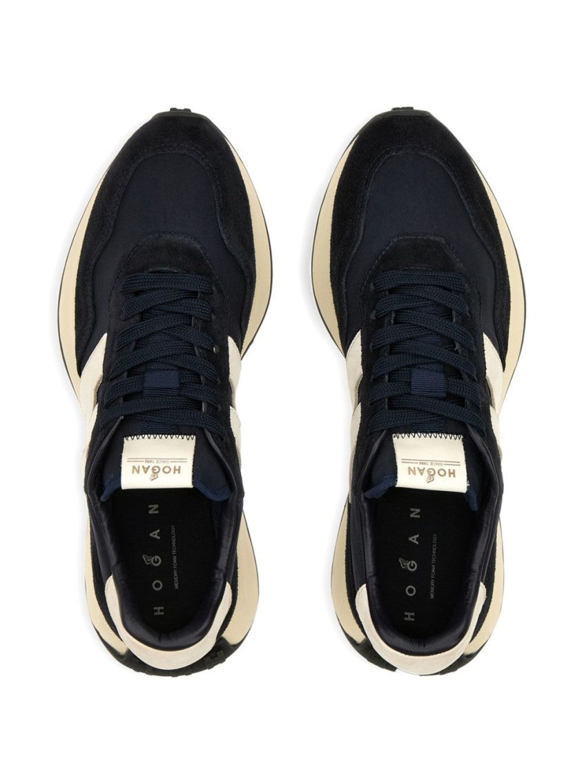 Hogan Low-Top Leather Sneakers With Contrasting Logo