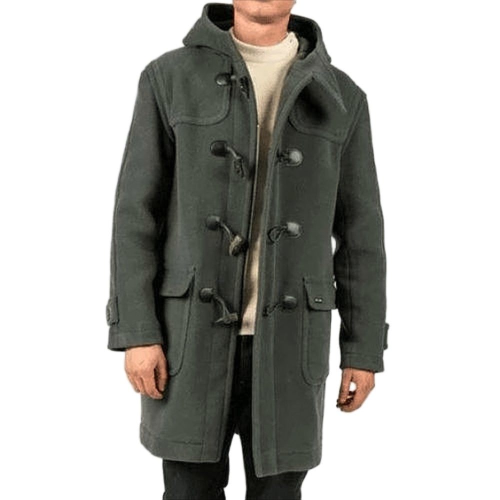 Saint James Mid-Length Hooded Jacket With Toggle Button Closure And Adjustable Cuffs