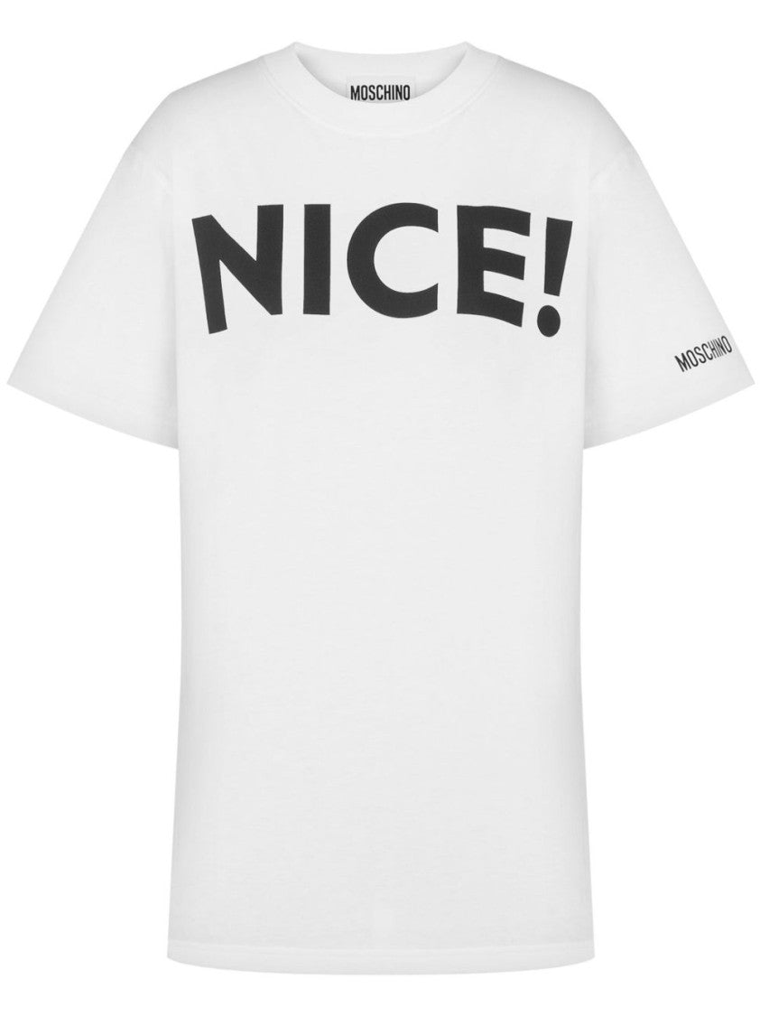 Moschino Graphic Print White T-Shirt With Bold Lettering
