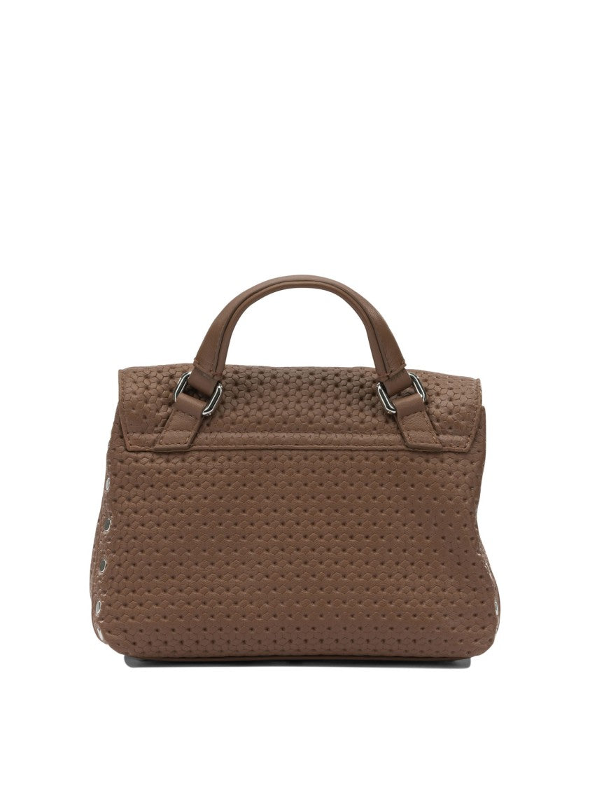 Zanellato Textured Leather Shoulder Bag With Woven Pattern