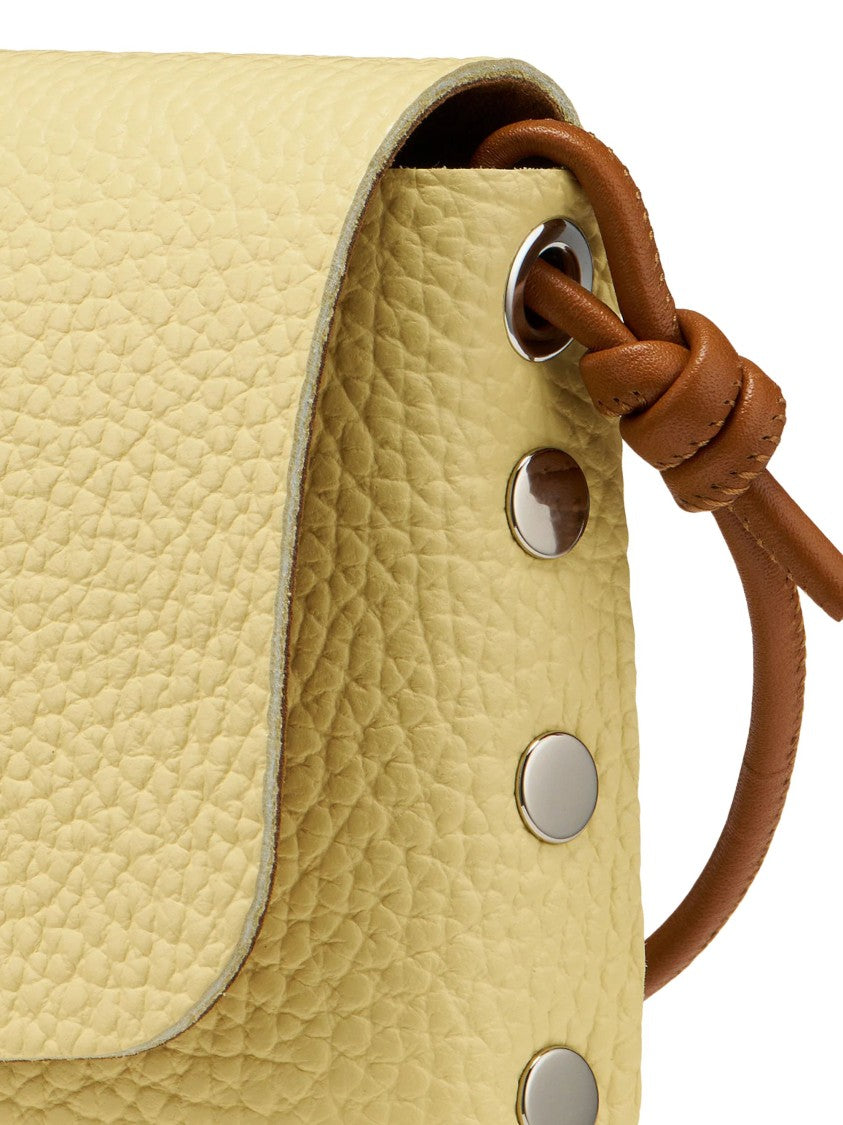 Zanellato Soft Yellow Silver Twist Lock Shoulder Bag