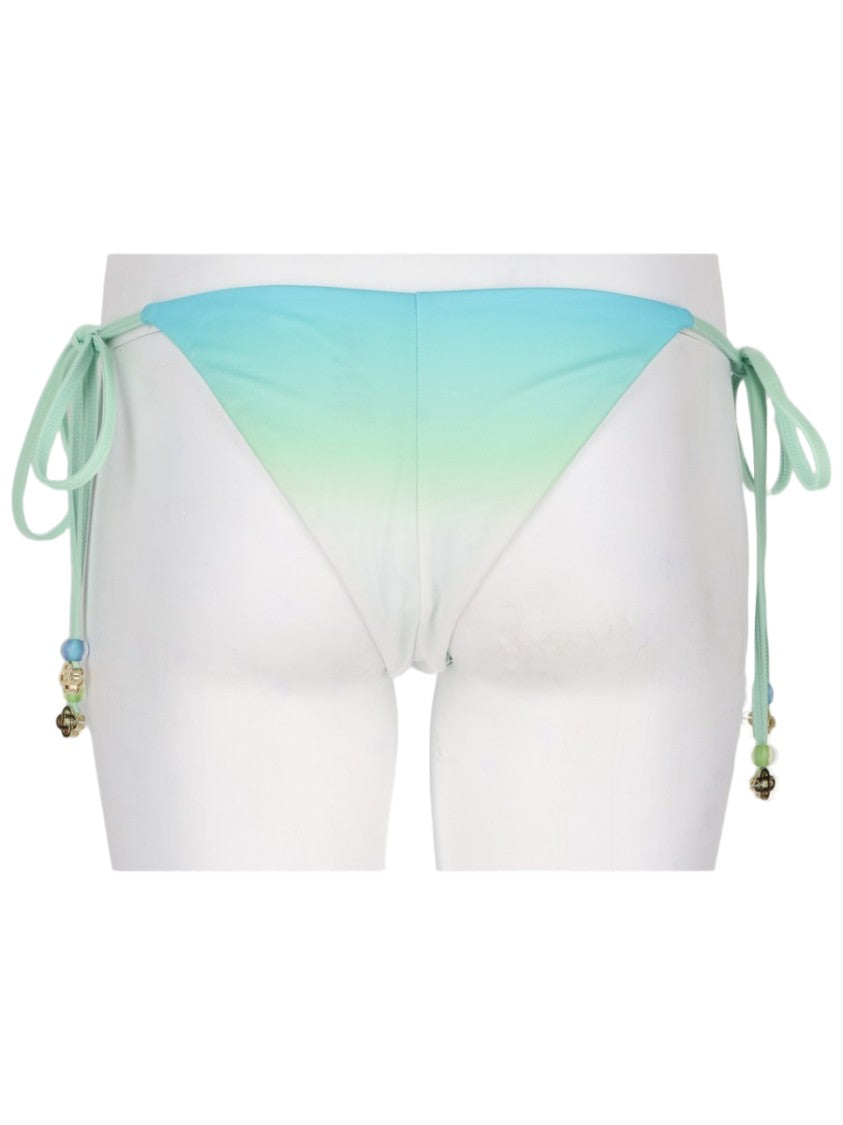 Casablanca Gradient Beaded Side-Tie Bikini Bottom
