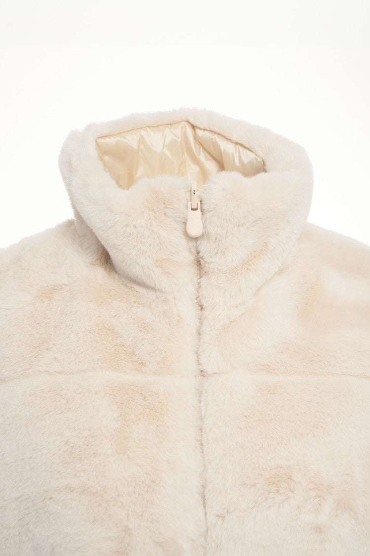 Save The Duck Thigh-Length Faux Fur Gilet With Plumtech Padding