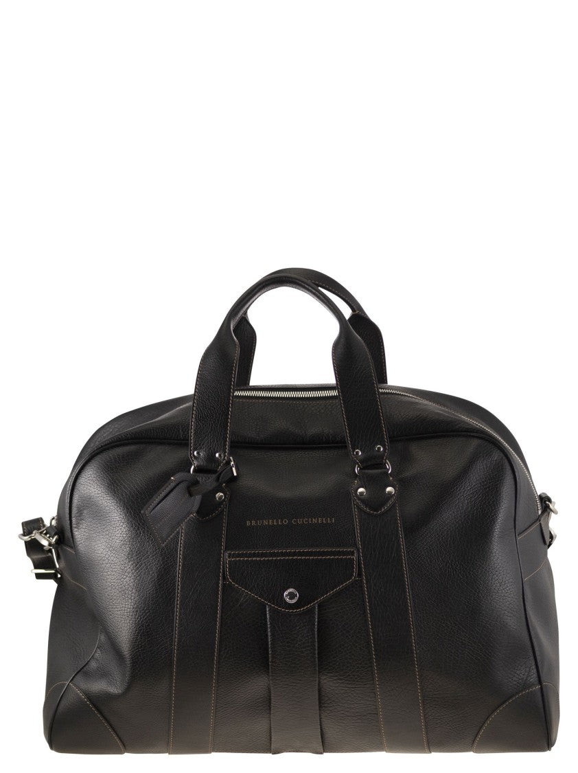 Brunello Cucinelli Grained Calfskin Weekender Bag