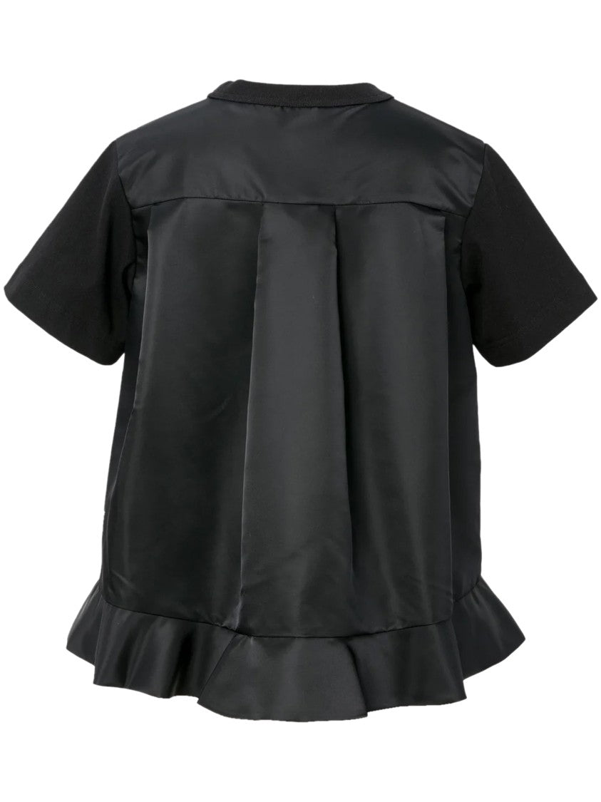 Sacai Nylon Twill And Cotton Jersey T-Shirt