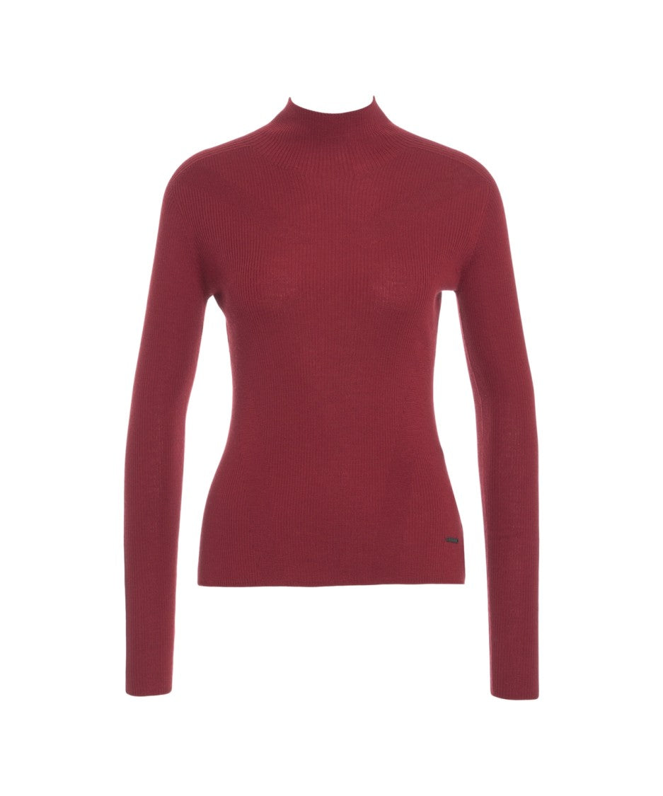 Alpha Tauri Ribbed Knit Turtleneck Sweater In Luxurious Wool