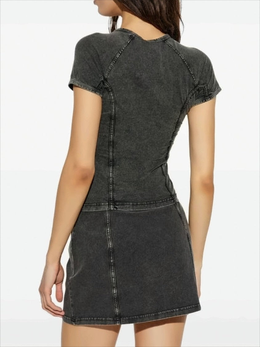 Diesel Fitted Short-Sleeve Top With Contrast Stitching