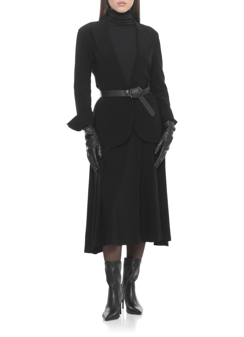 Norma Kamali Black Single Breasted Velcro Blazer