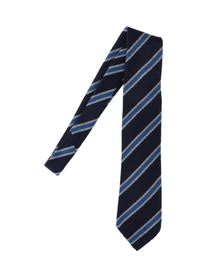 Cesare Attolini Striped Tie – Navy