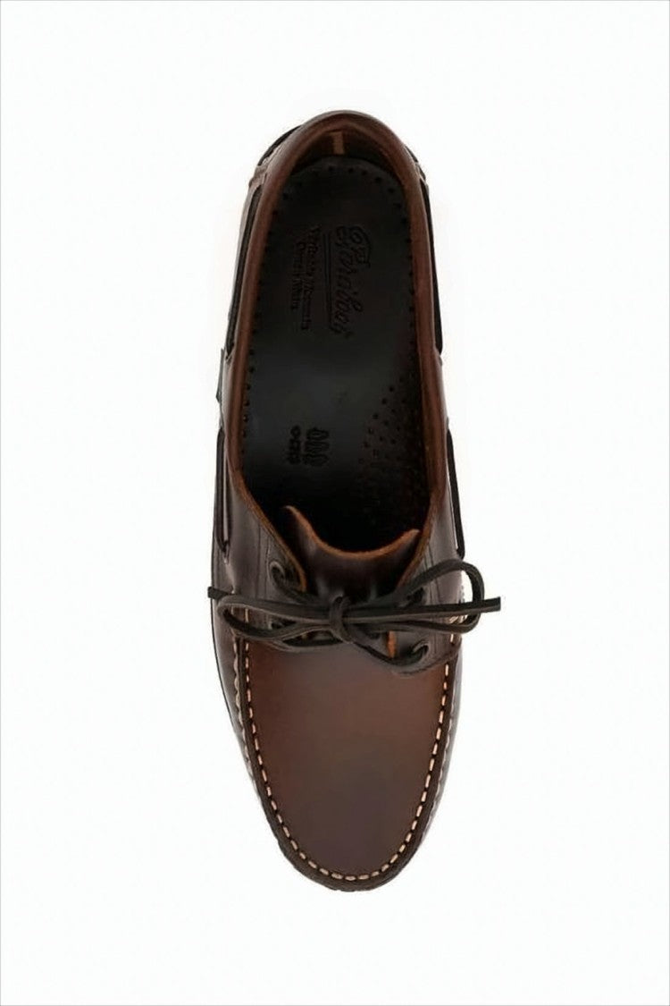 Paraboot Moccasin Brown Loafers With Detailed Stitching