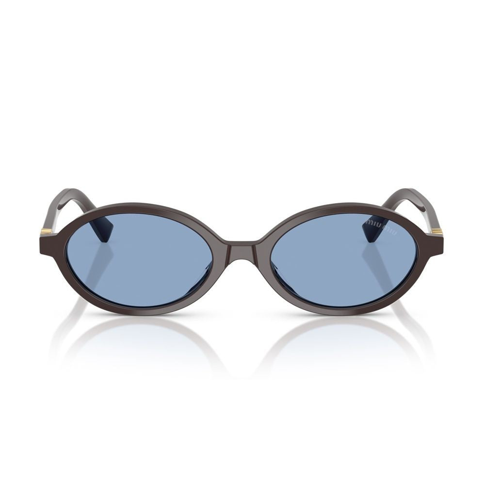 Miu Miu 0Mu 04Zs Miu Regard Oval Mocha Brown Acetate Sunglasses