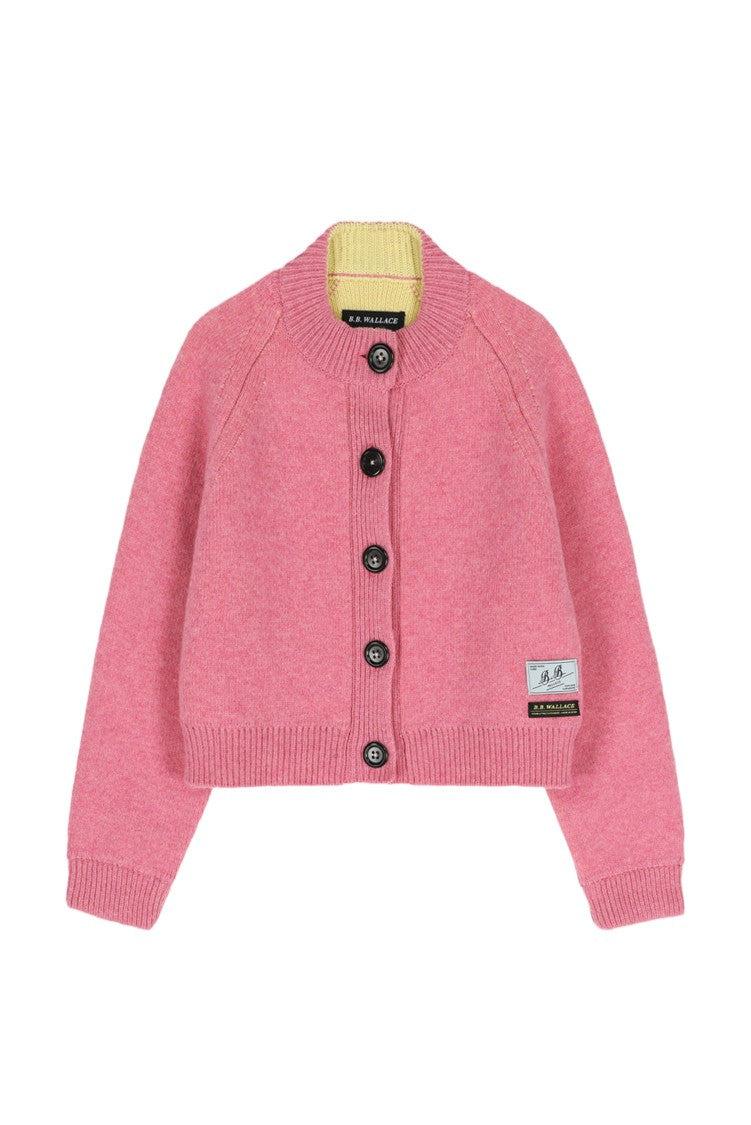 B.B. Wallace Sherman Shetland Wool Cashmere Cropped Cardigan