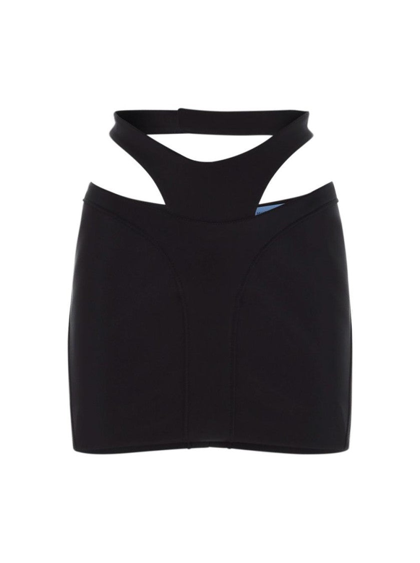 Mugler Bi-Material Mini Skirt